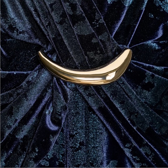 ZARA VELVET MIDI DRESS WITH HARDWARE - Picture 15 of 16